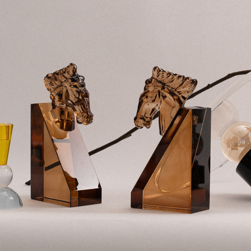 Croydon Crystal Bookend - Amber