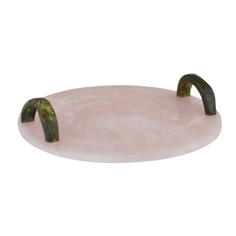Solena Resin Tray - Blush & Moss