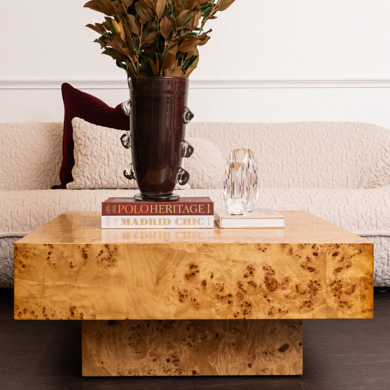 Atticus Burl Coffee Table - FLOOR STOCK