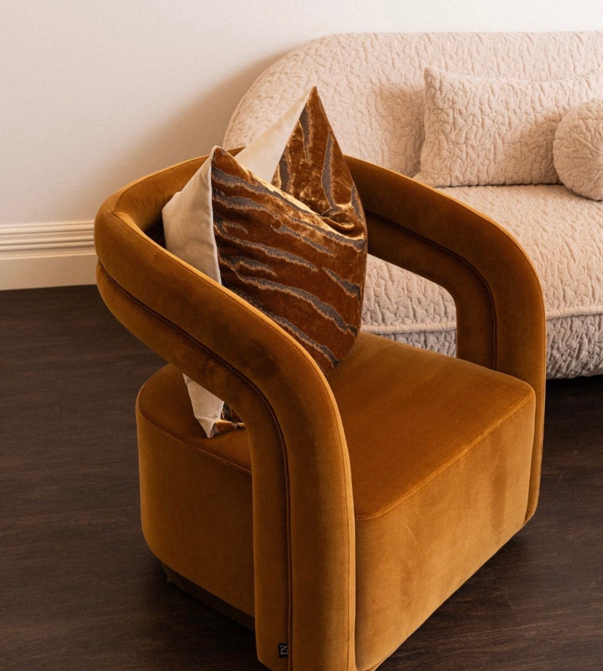 Bengal Tiger Cushion - Gold - 50 x 50