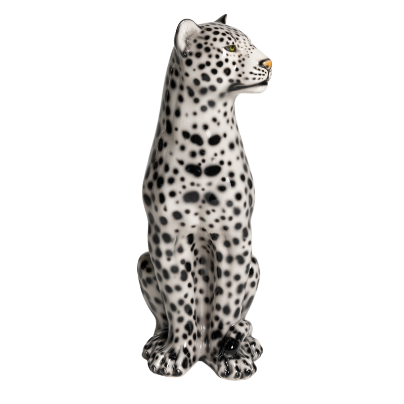 Sitting Leopard Black & White | Articolo | Perth, WA | Luxury Home Accessories