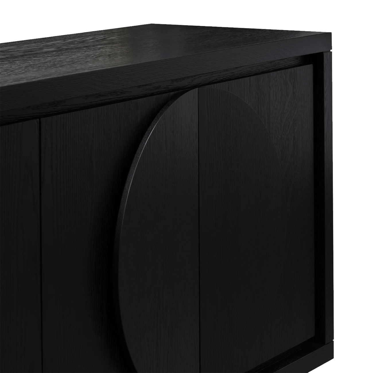 Black oak veneer buffet / sideboard 4 cupboards & halfmoon handles | Luxury & designer cabinets - Perth WA