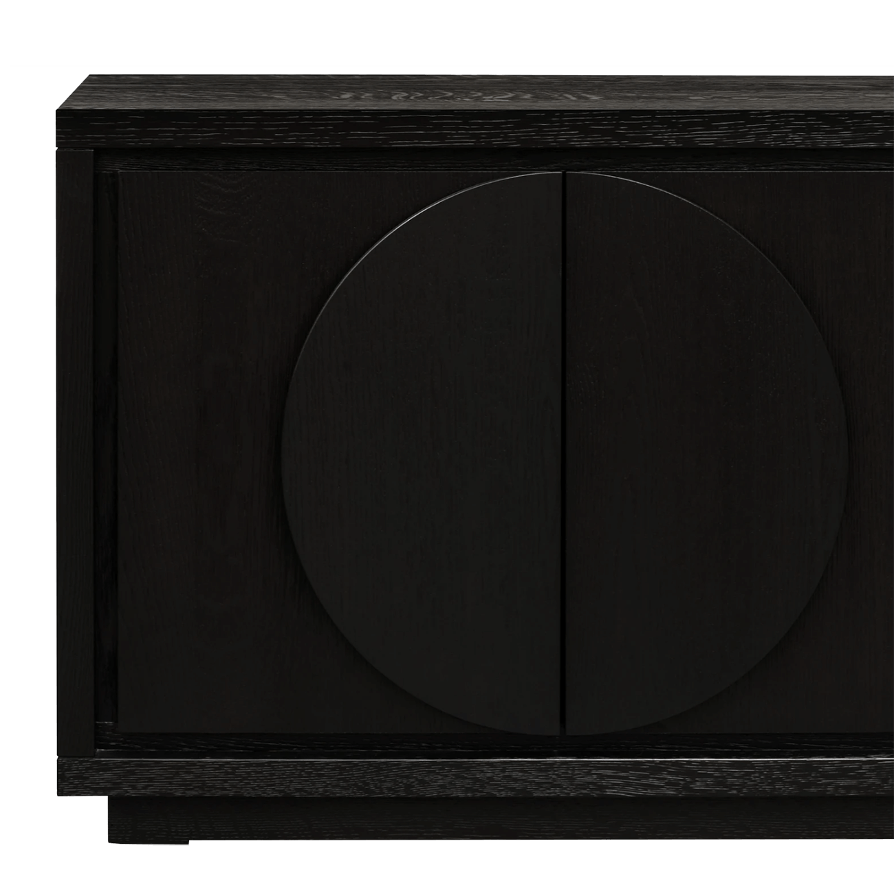 Black oak veneer buffet / sideboard 4 cupboards & halfmoon handles | Luxury & designer cabinets - Perth WA