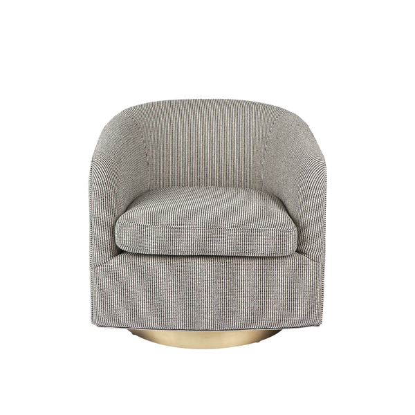 Dominik Swivel Armchair Black and White