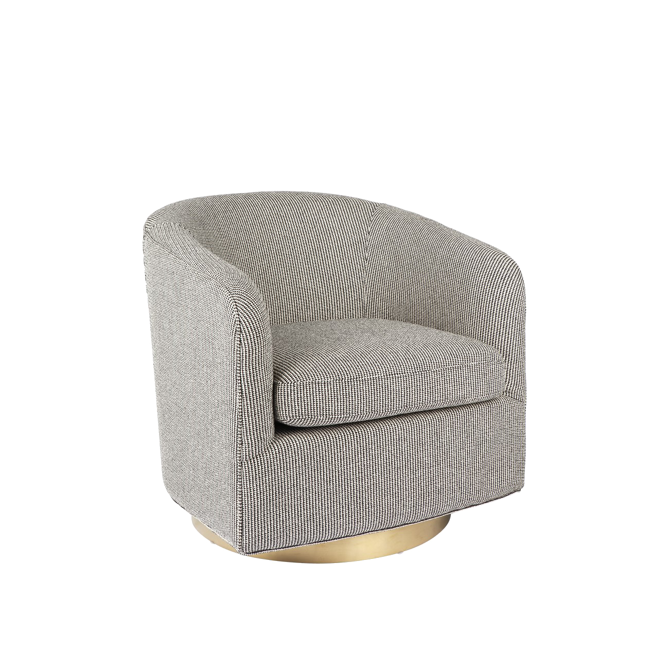 Dominik Swivel Armchair - Black and White