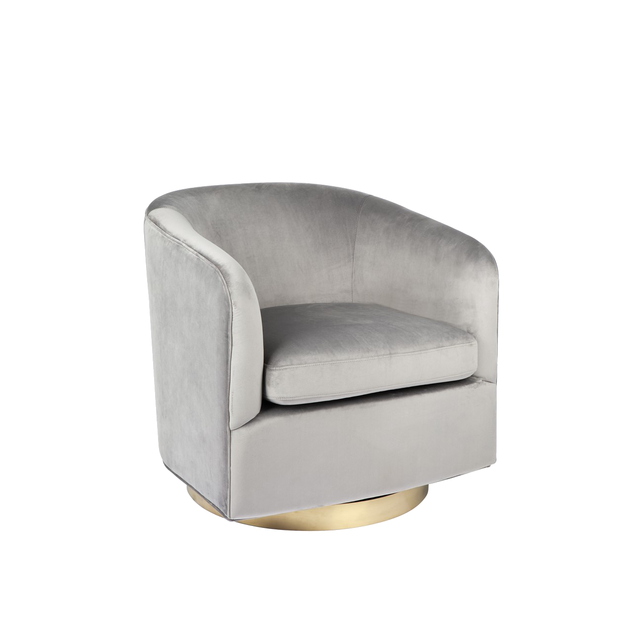 Dominik Swivel Velvet Armchair - Charcoal Grey