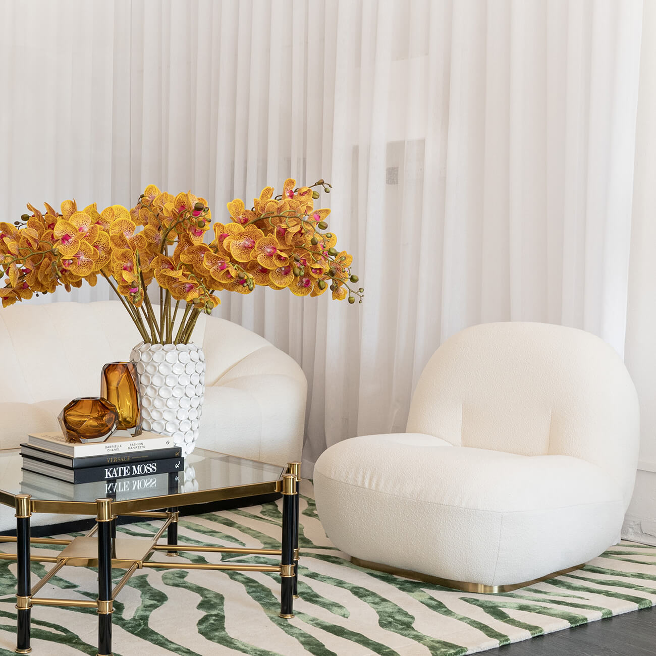 Real touch silk phalaenopsis orchid in yellow. long flexible stem 78cm | Fake flowers, Perth