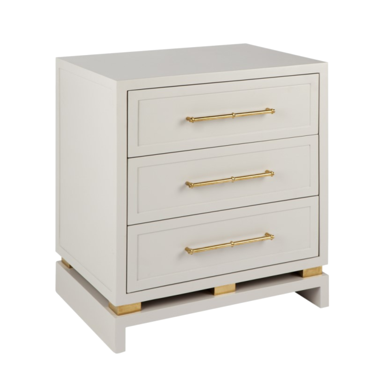 Cayson 3 Draw Bedside Table - Warm Grey
