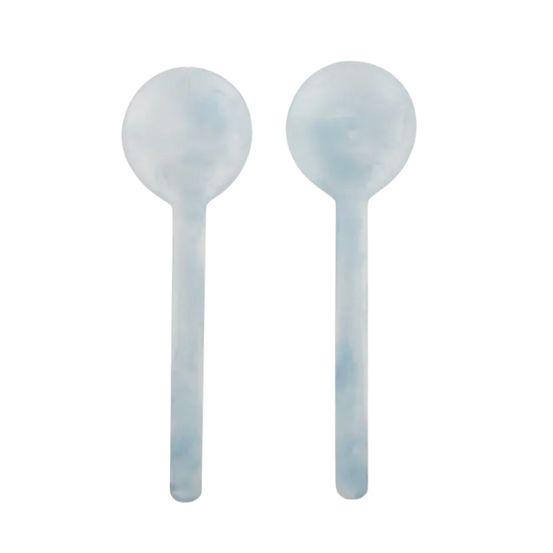 Sabrina Resin Salad Servers (Set of 2) - Arctic Mist