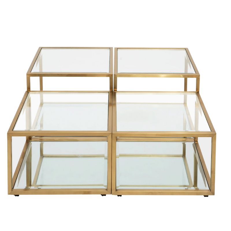 Hoxta Glass Coffee Table Brushed Brass | Natalie Jayne Interiors | Perth, WA