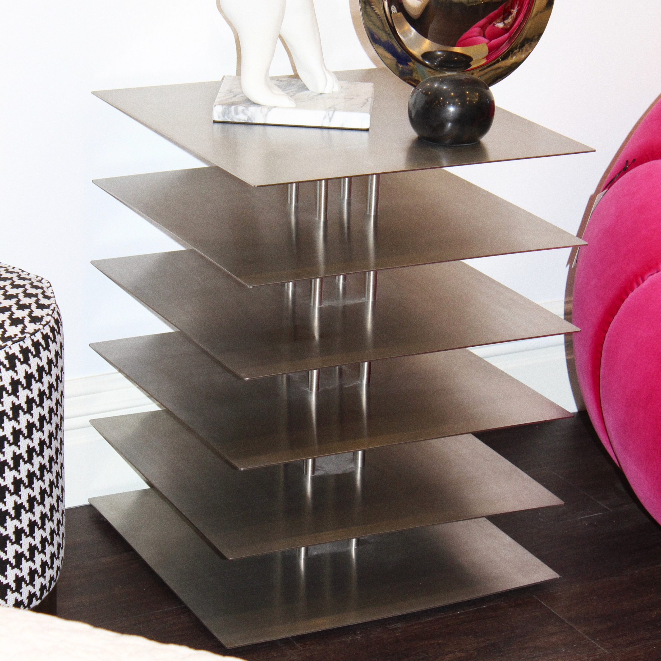 Saxon Table Brushed Stainless Steel | Natalie Jayne Interiors | Perth, WA