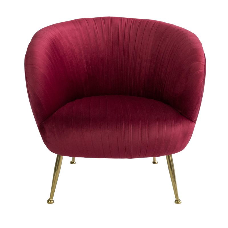 Kelly Velvet Armchair - Ruby