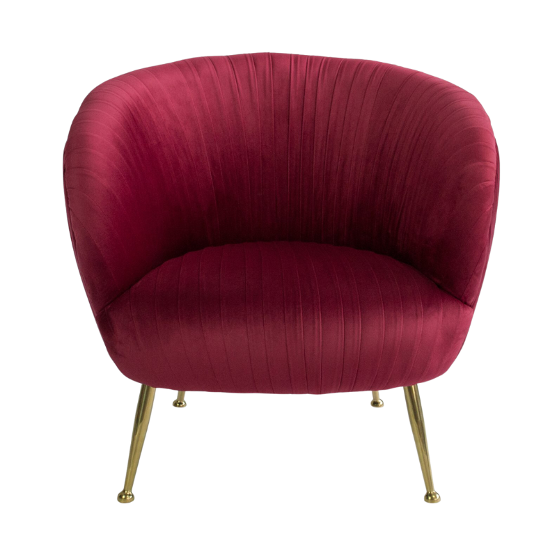 Kelly Velvet Armchair - Ruby