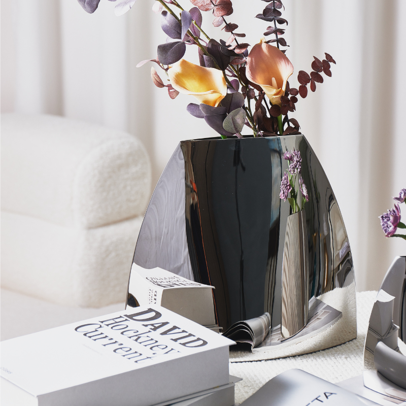 Gina Steel Vase Large | Natalie Jayne Interiors | Perth, WA