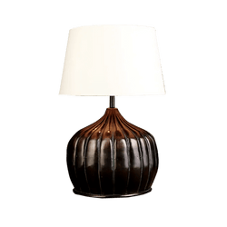 Unique wooden table lamp shaped like a pumpkin | Unique home lighting - Perth WA