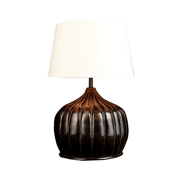 Unique wooden table lamp shaped like a pumpkin | Unique home lighting - Perth WA