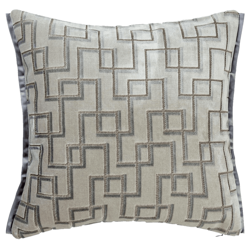 Designers Guild Jeanneret Platinum Cushion 43cm x 43cm  | Luxury Velvet Cushions, Perth WA