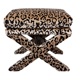 Afia Velvet Stool Leopard | Natalie Jayne Interiors | Perth, WA