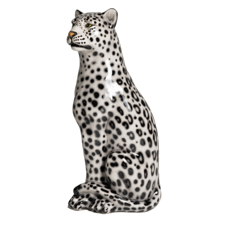 Sitting Leopard Black & White | Articolo | Perth, WA | Luxury Home Accessories