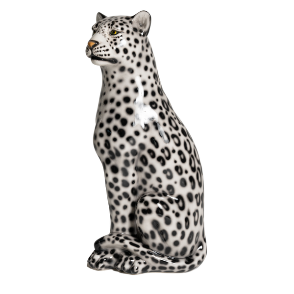 Sitting Leopard Black & White | Articolo | Perth, WA | Luxury Home Accessories