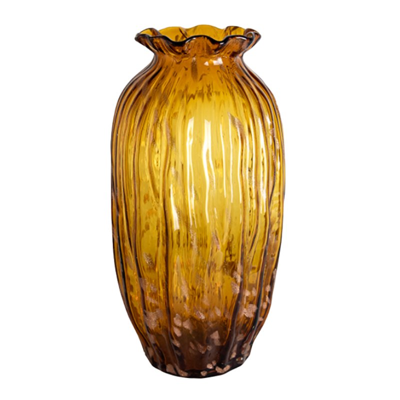 Robbins Amber Glass Vase