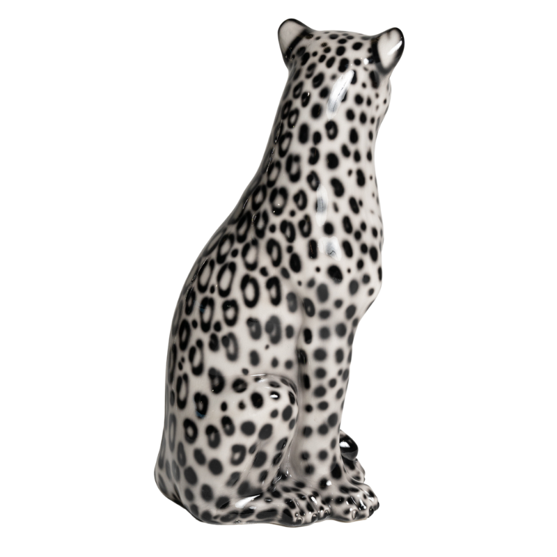 Sitting Leopard Black & White | Articolo | Perth, WA | Luxury Home Accessories