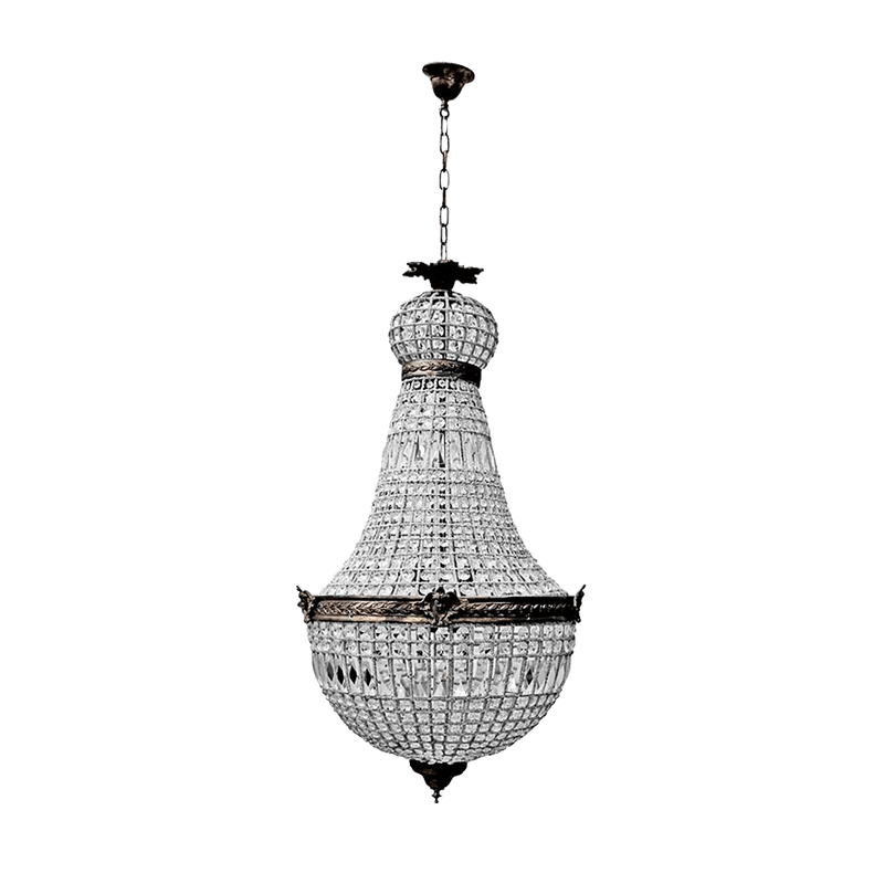 Empire Style brass & glass chandelier | Pendant lighting Perth WA