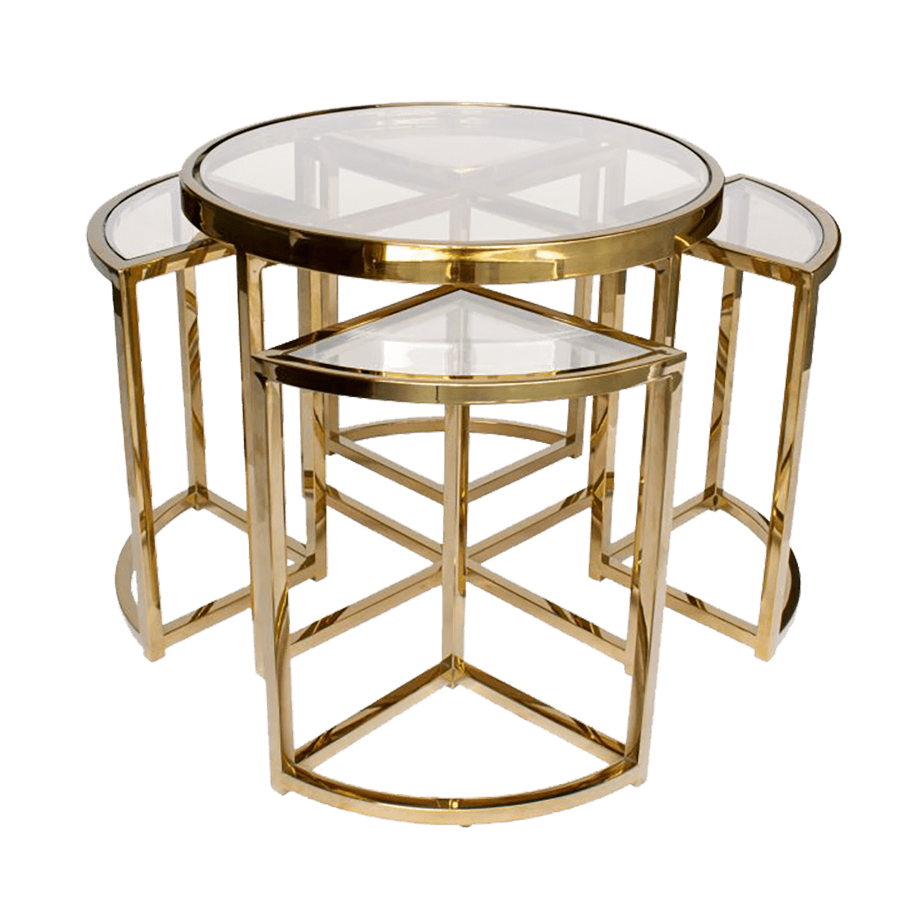 Perugia Nesting Side Tables, Gold & Clear Glass | Darcy & Duke, Perth WA