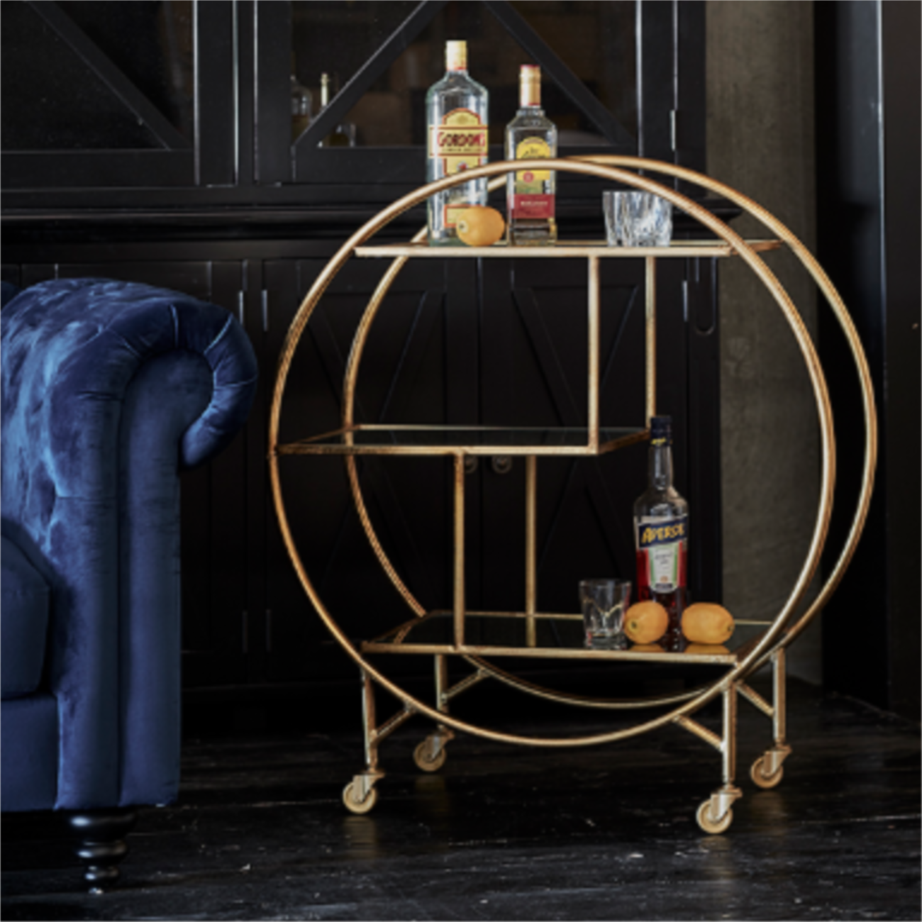 Deco Bar Trolley - Gold