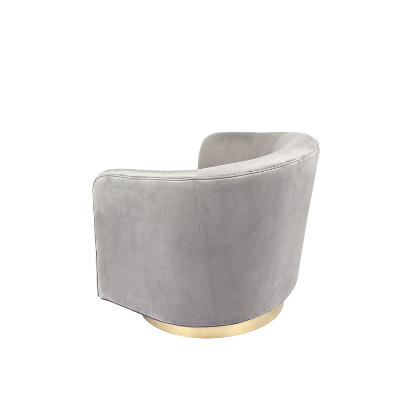 Dominik Swivel Velvet Armchair - Charcoal Grey