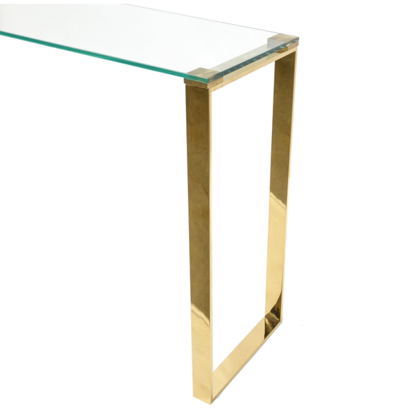 Elena Gold Console with Glass Top