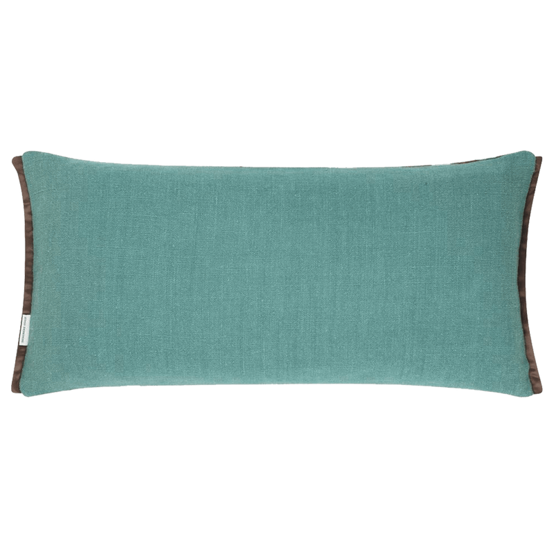 Designers Guild Lambusa Celadon Lumbar Cushion 60x30cm, Luxury/Designer Velvet Cushions, Perth WA