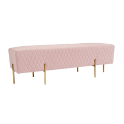 Stella Quilted Ottoman - Blush Pink