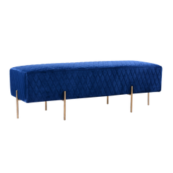 Stella Quilted Ottoman - French Navy