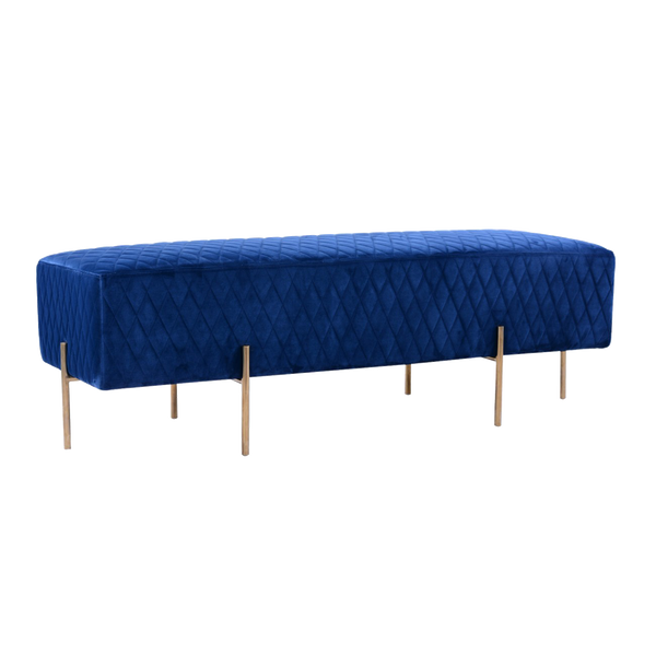 Stella Quilted Ottoman - French Navy