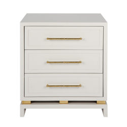 Cayson 3 Draw Bedside Table - White