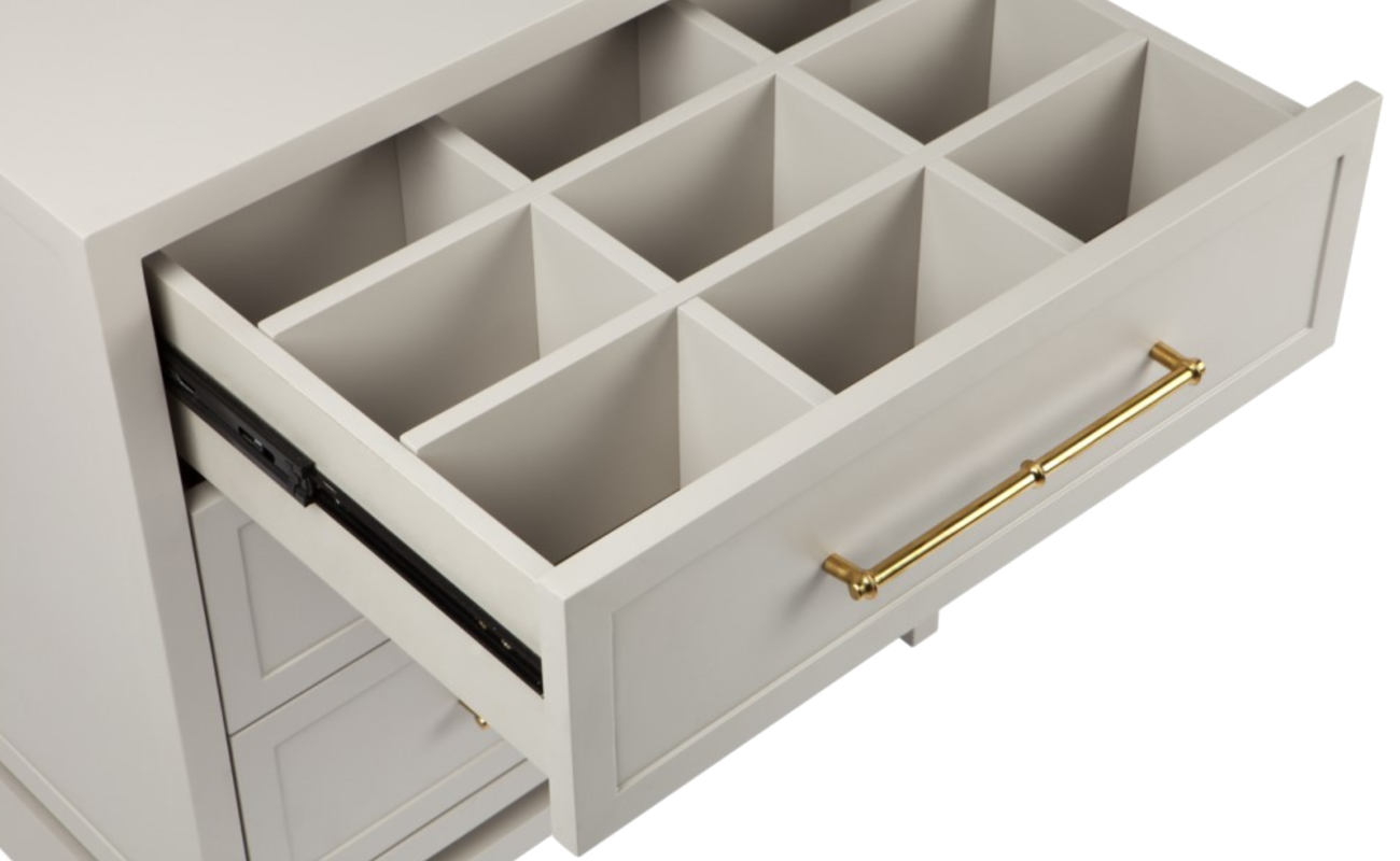 Cayson 3 Draw Bedside Table - Warm Grey
