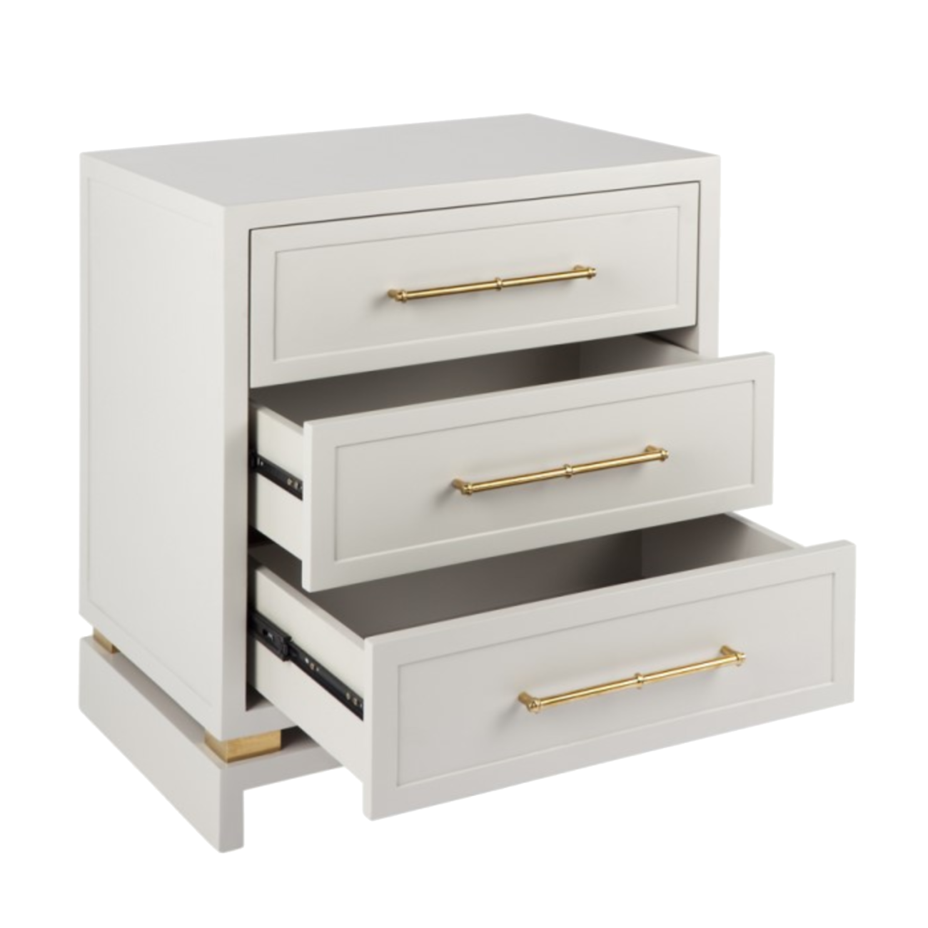 Cayson 3 Draw Bedside Table - Warm Grey