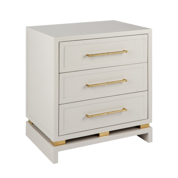 Cayson 3 Draw Bedside Table - White