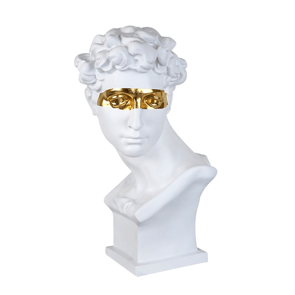 White Roman-style bust with gold swash across his eyes | Decorative accessories & figurines - Perth WA