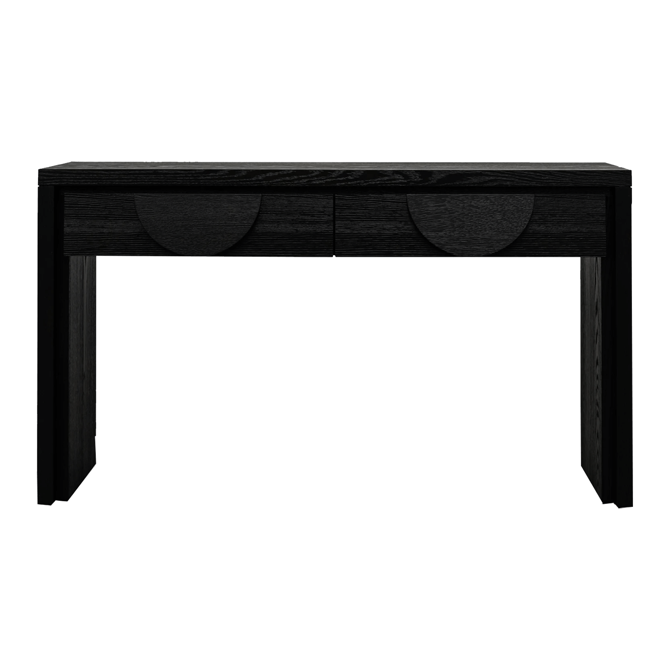 Console Table textured ebony black | Halfmoon handles - Luxury consoles & buffets - Perth WA