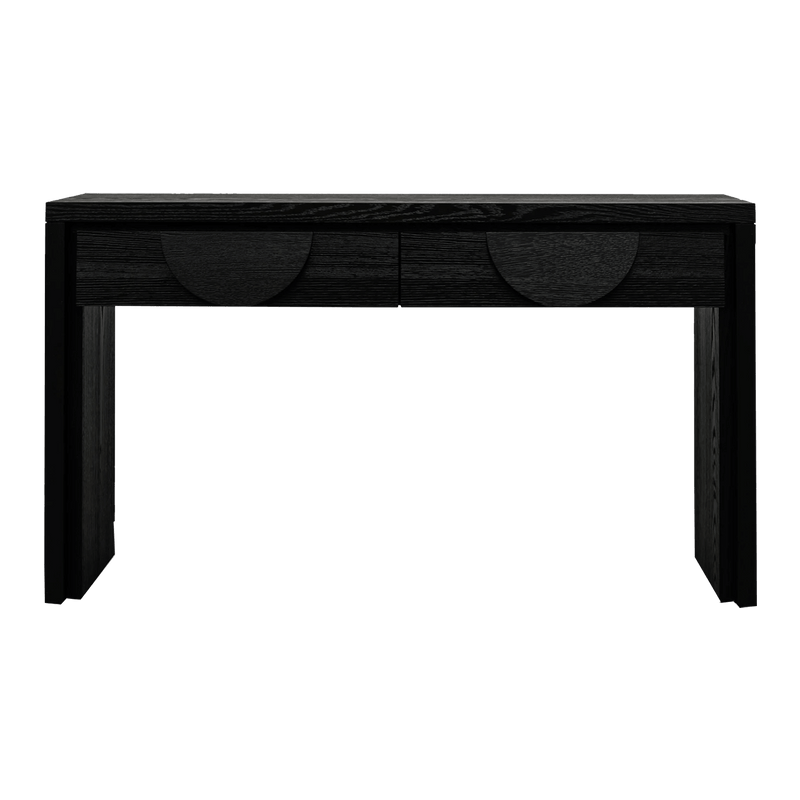 Console Table textured ebony black | Halfmoon handles - Luxury consoles & buffets - Perth WA