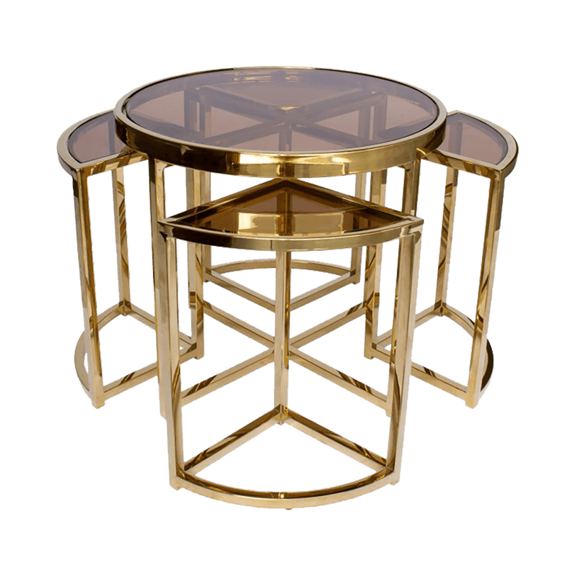 Perugia Nesting Side Tables | Gold & Tinted Glass | Luxury furniture, Perth WA