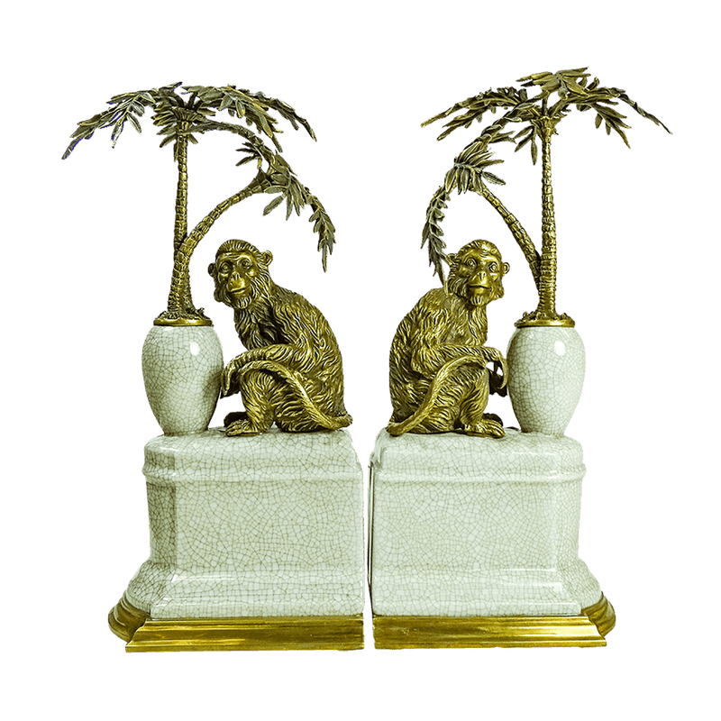 Bombay Bronze & Gold Monkey Bookends | Decorative home accessories - Perth WA