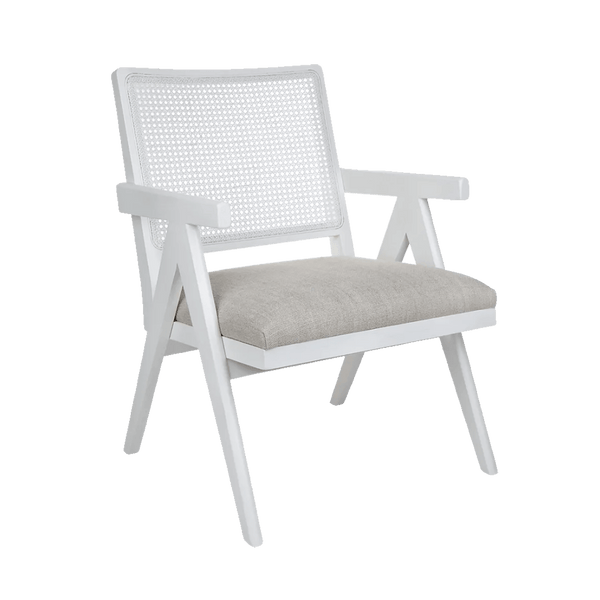 Aubrey Arm Chair - White/Natural